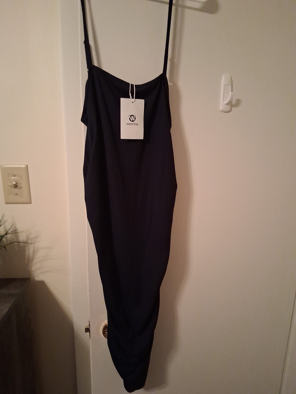 Navy Blue Slip Dress with Spaghetti Straps